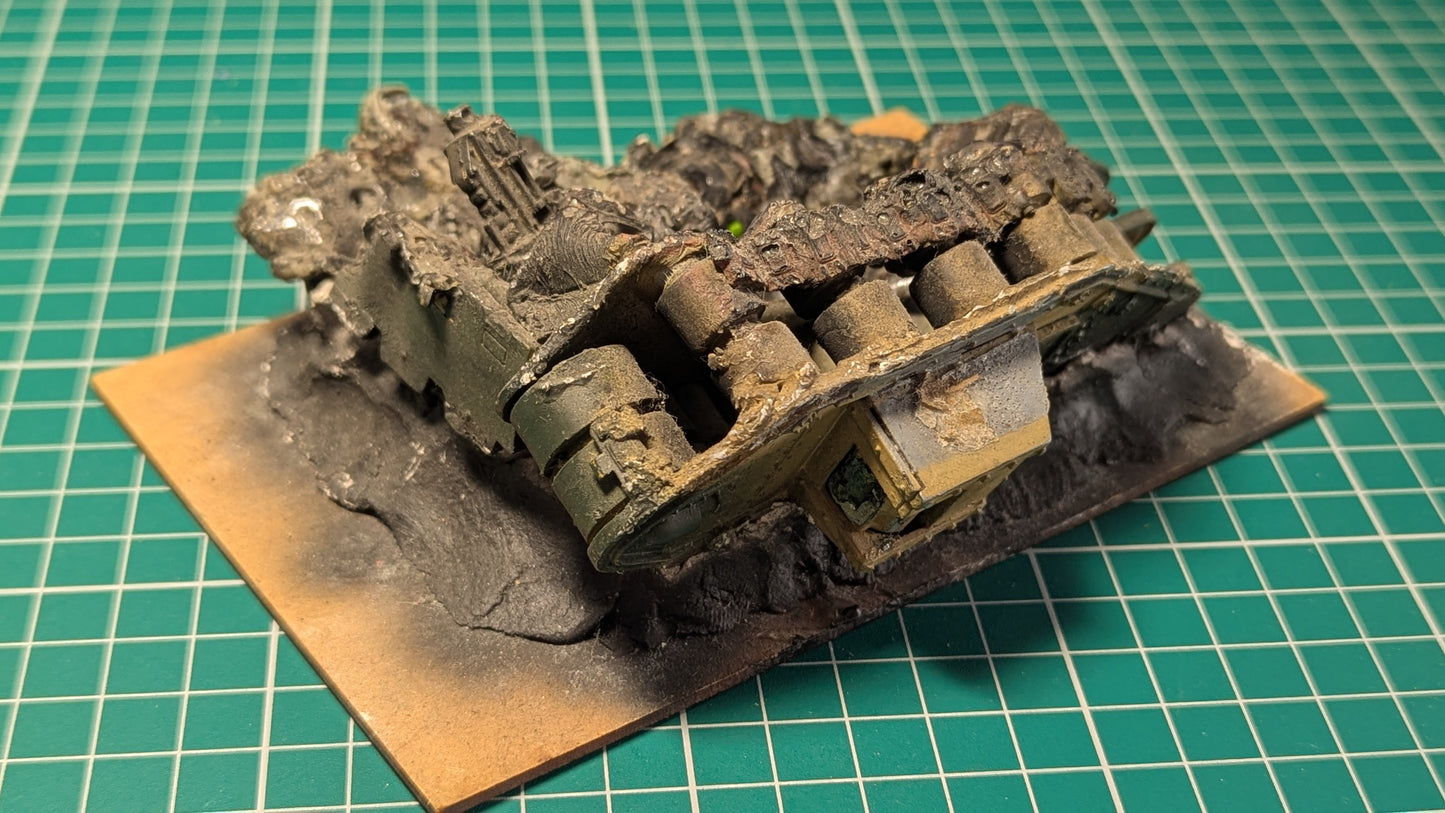 Melted Leman Russ Tank / Rhino Scenery part painted
