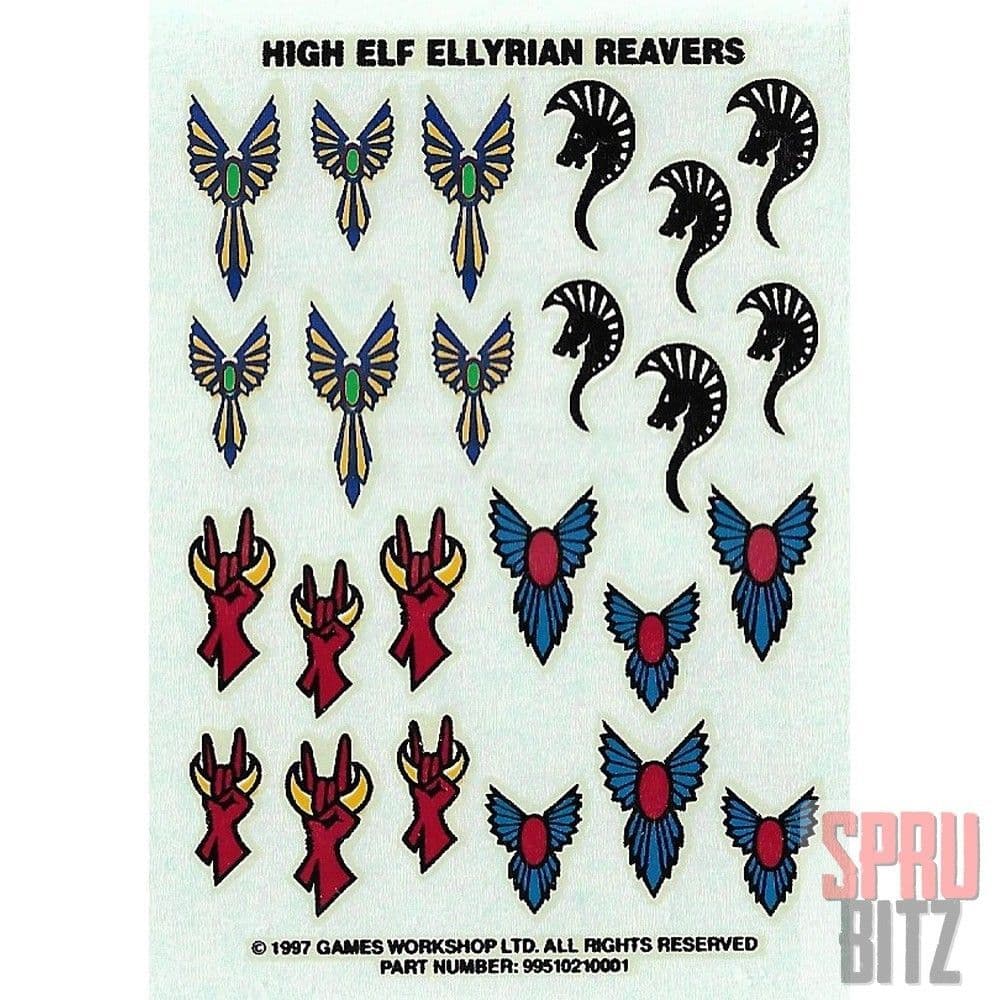 High Elf Ellyrian Reavers Transfer Sheet (1997)
