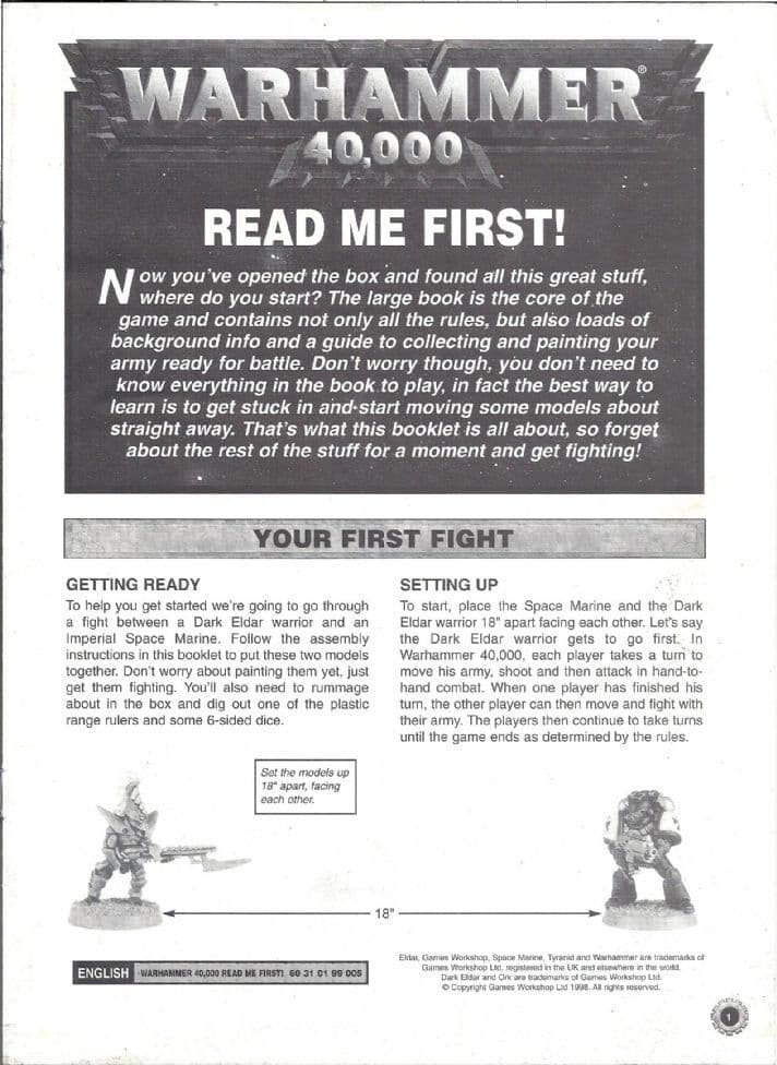 Read Me First! Warhammer 40,000 3rd Edition 1997