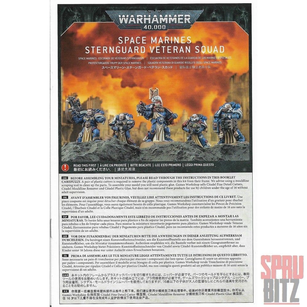Space Marine Sternguard Veterans Assembly Instructions Rules (2020)