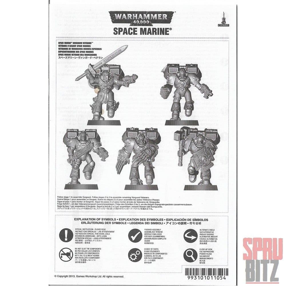 Space Marine Vanguard Veterans Assembly Instructions (2013)
