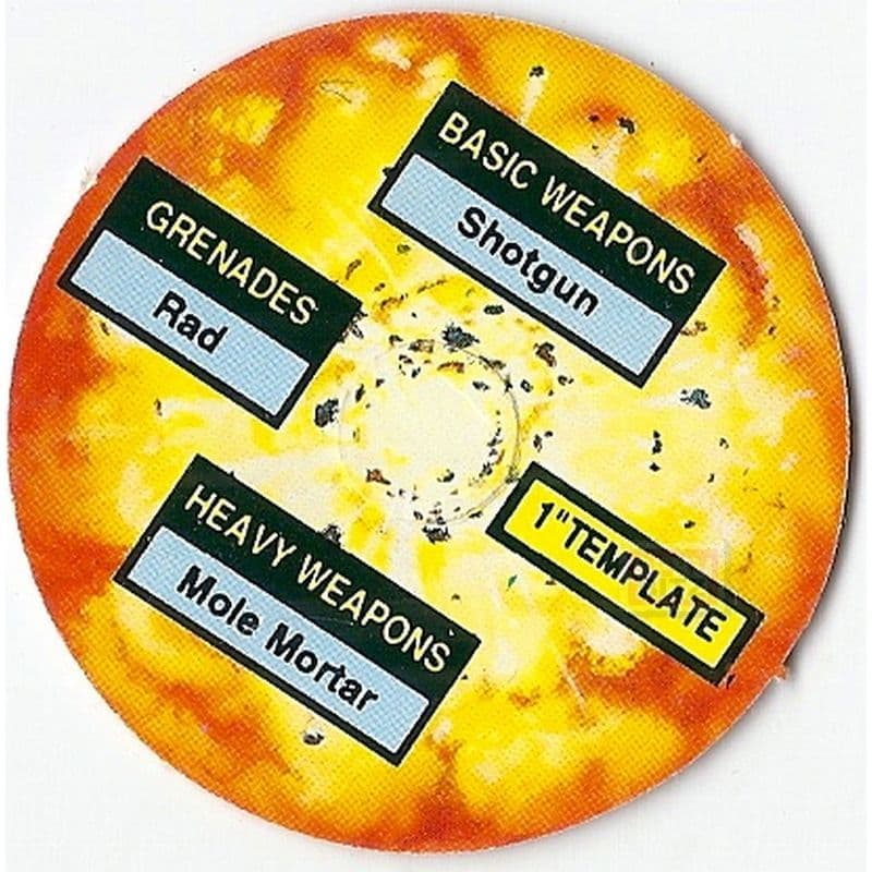 1 inch Grenade Weapons Bomb Blast Template from Warhammer 40,000 2nd Edition