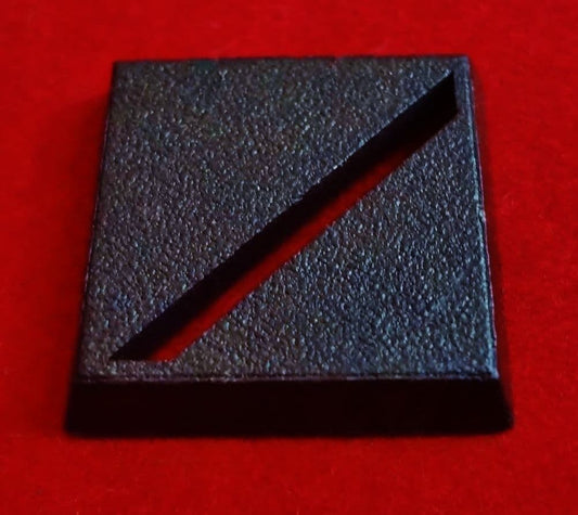 20mm Games Workshop Square slotta diagonal slotted plastic black Warhammer Wargame Base x1 (2)