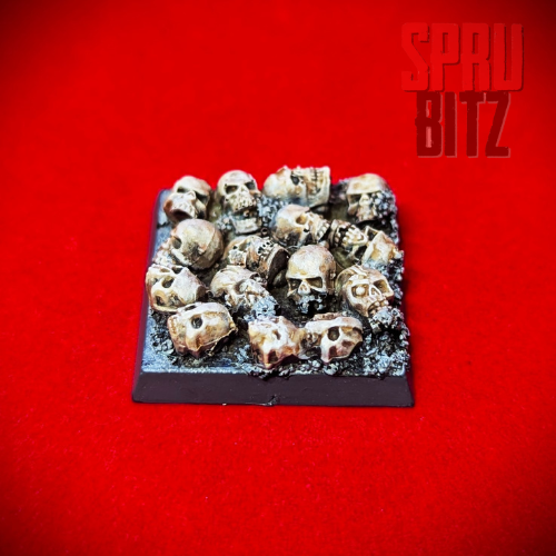 25mm Square Skull Pile Base for Warhammer Wargame (Pro Painted)