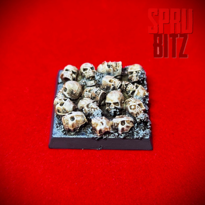 25mm Square Skull Pile Base for Warhammer Wargame (Pro Painted)