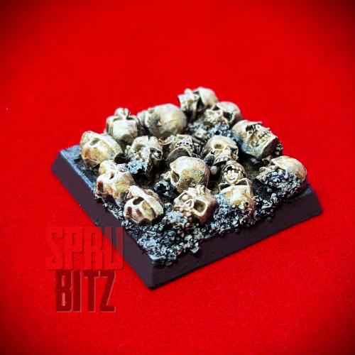 25mm Square Skull Pile Base for Warhammer Wargame (Pro Painted)