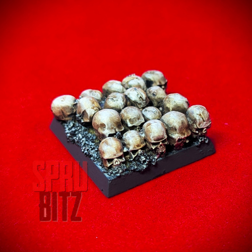 25mm Square Skull Pile Base for Warhammer Wargame A (Pro Painted)