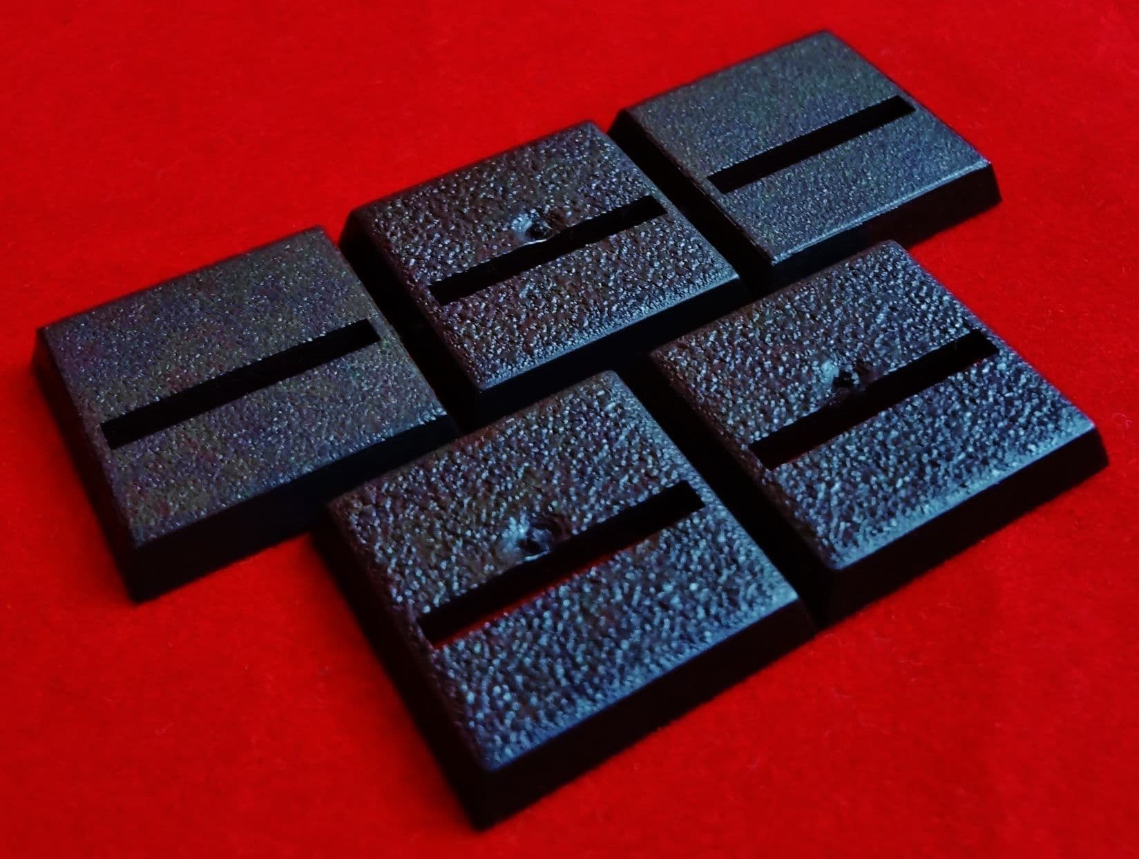 5x 20mm Games Workshop Square slotta straight slotted plastic black Warhammer Wargame Bases