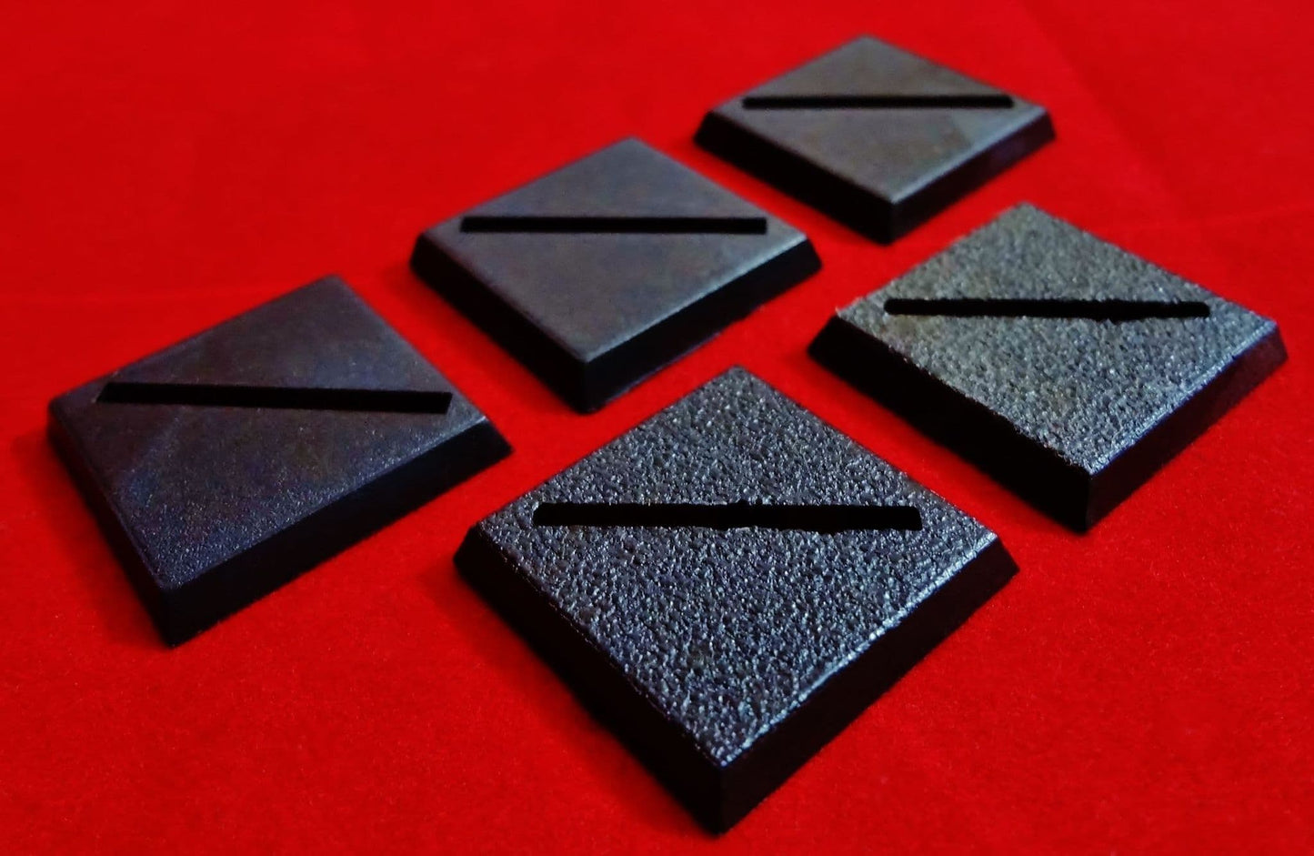 5x 25mm Games Workshop Square slotta diagonal slotted plastic black Warhammer Wargame Bases