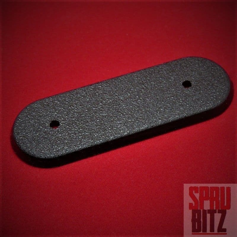 70mm Holed Games Workshop Long Rounded Black Motorbike Base