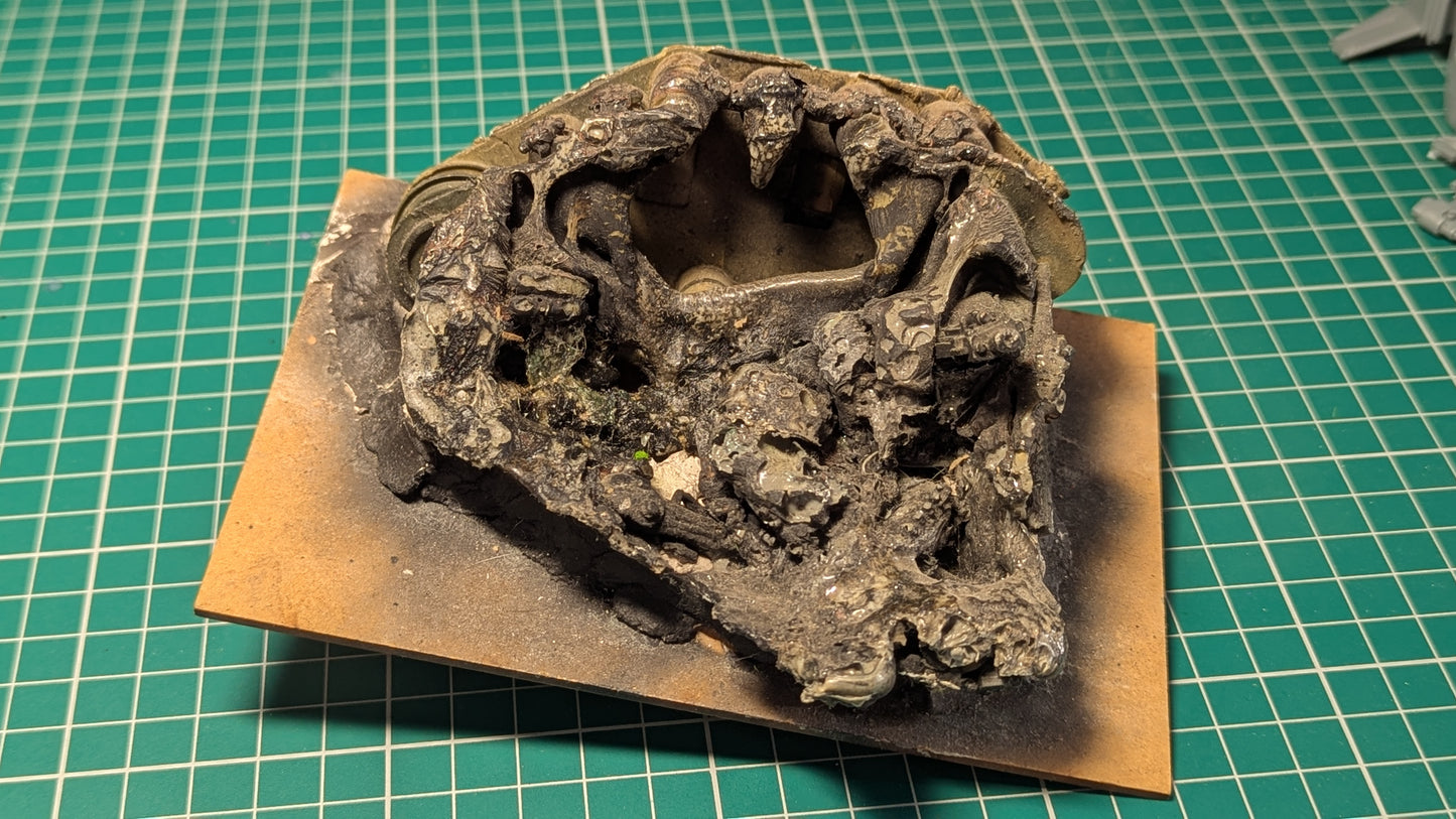 Melted Leman Russ Tank / Rhino Scenery part painted