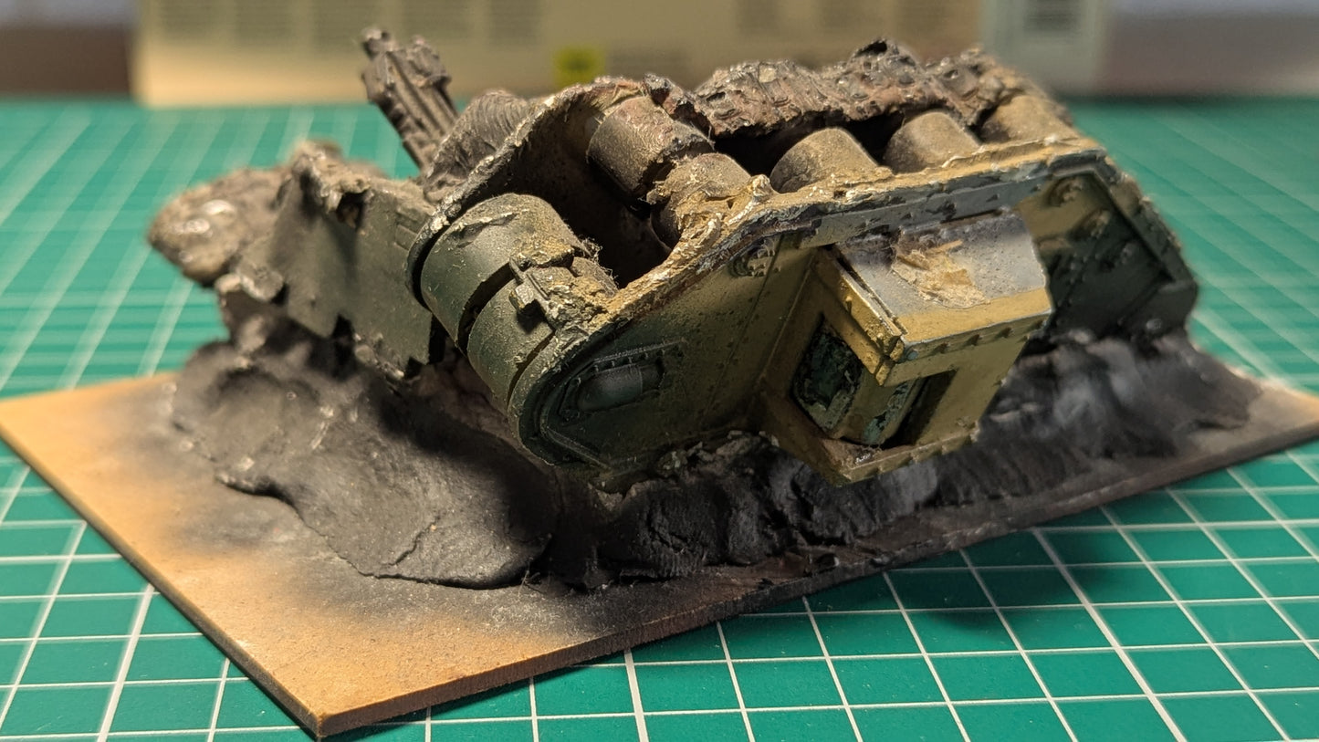 Melted Leman Russ Tank / Rhino Scenery part painted