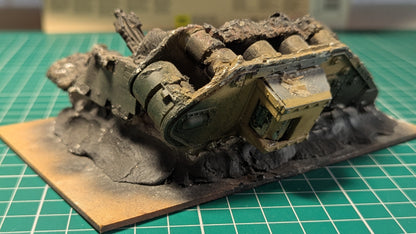 Melted Leman Russ Tank / Rhino Scenery part painted