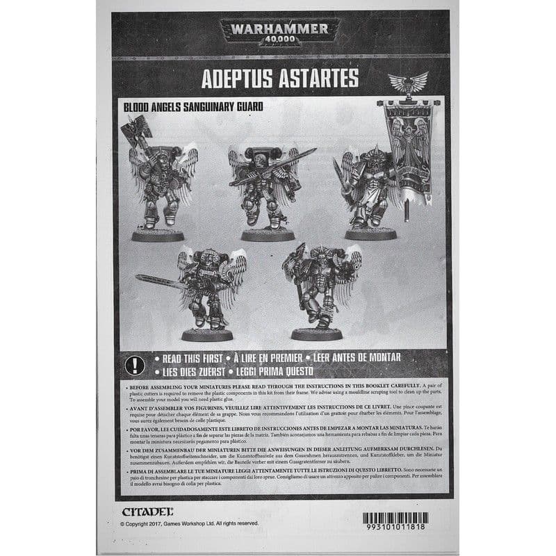 Blood Angels Sanguinary Guard Assembly Instructions Rules (2017)