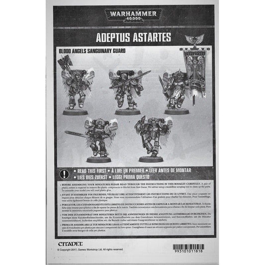 Blood Angels Sanguinary Guard Assembly Instructions Rules (2017)