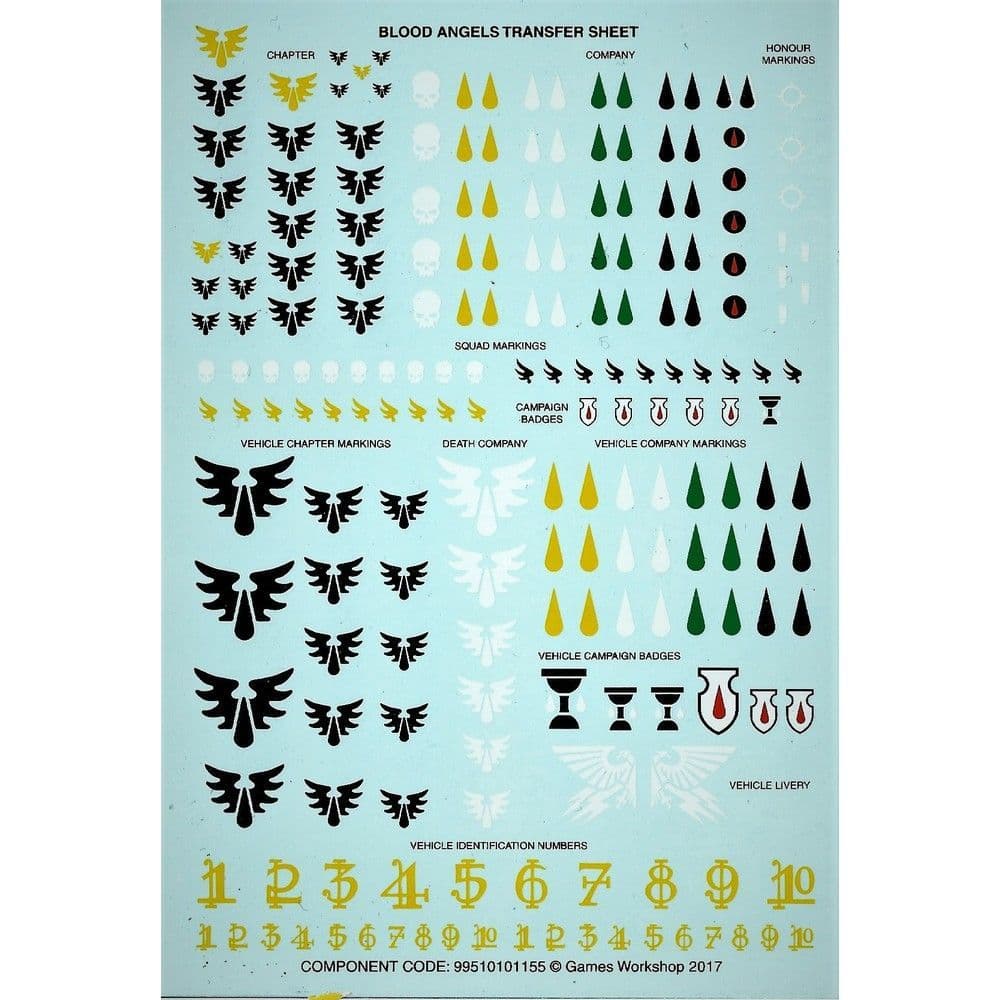 Blood Angels Transfer Sheet (2017)