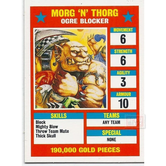 Blood Bowl Morg N Thorg Ogre Blocker Star Player Reference Card