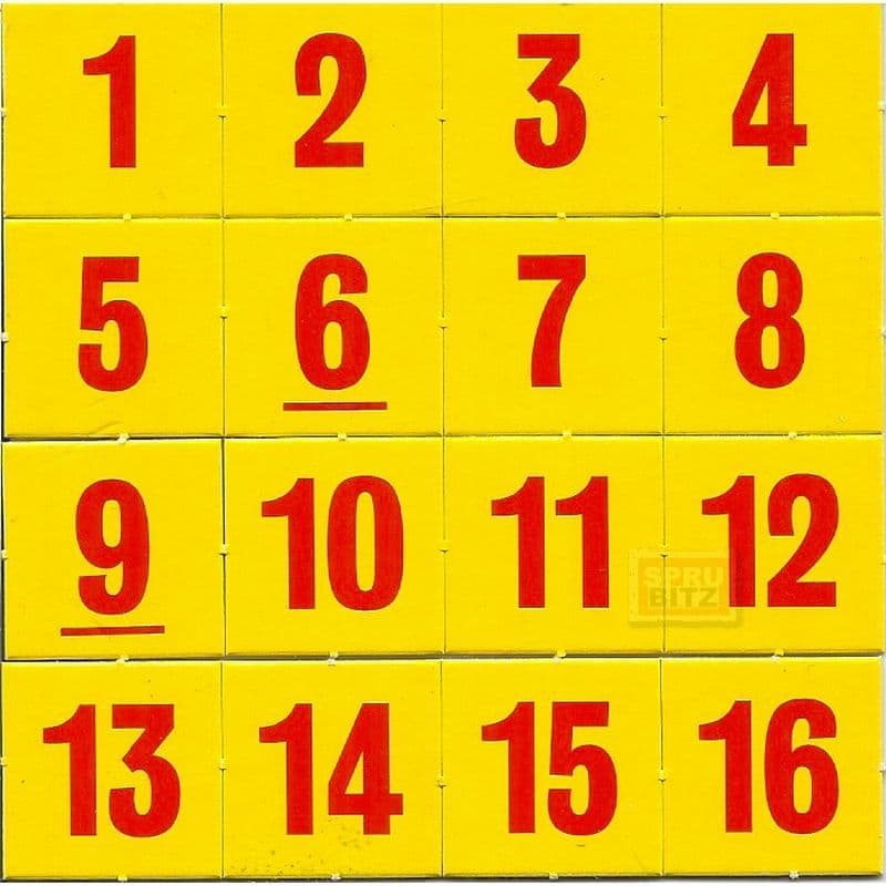 Bloodbowl Blood Bowl Number Counters 1-16