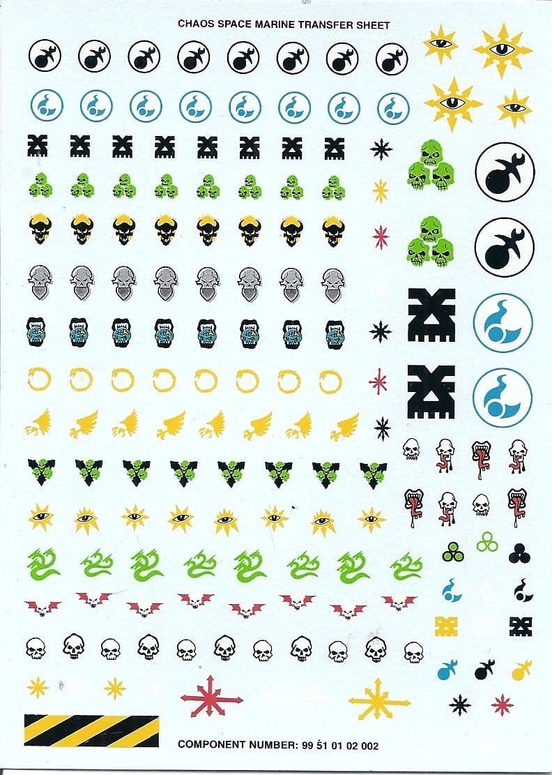 Chaos Space Marine Transfer Sheet