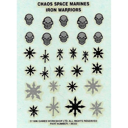 Chaos Space Marines Iron Warriors Transfer Sheet (1996)