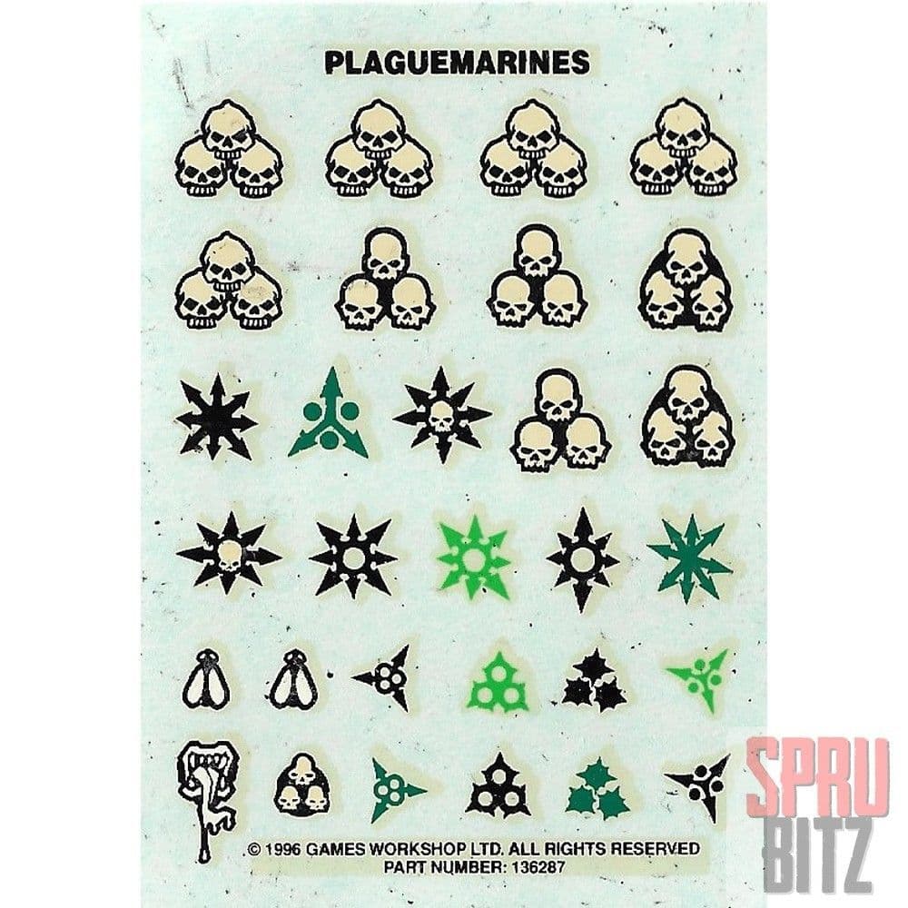 Chaos Space Marines Plaguemarines Transfer Sheet (1996)