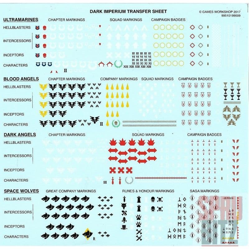 Dark Imperium Transfer Sheet