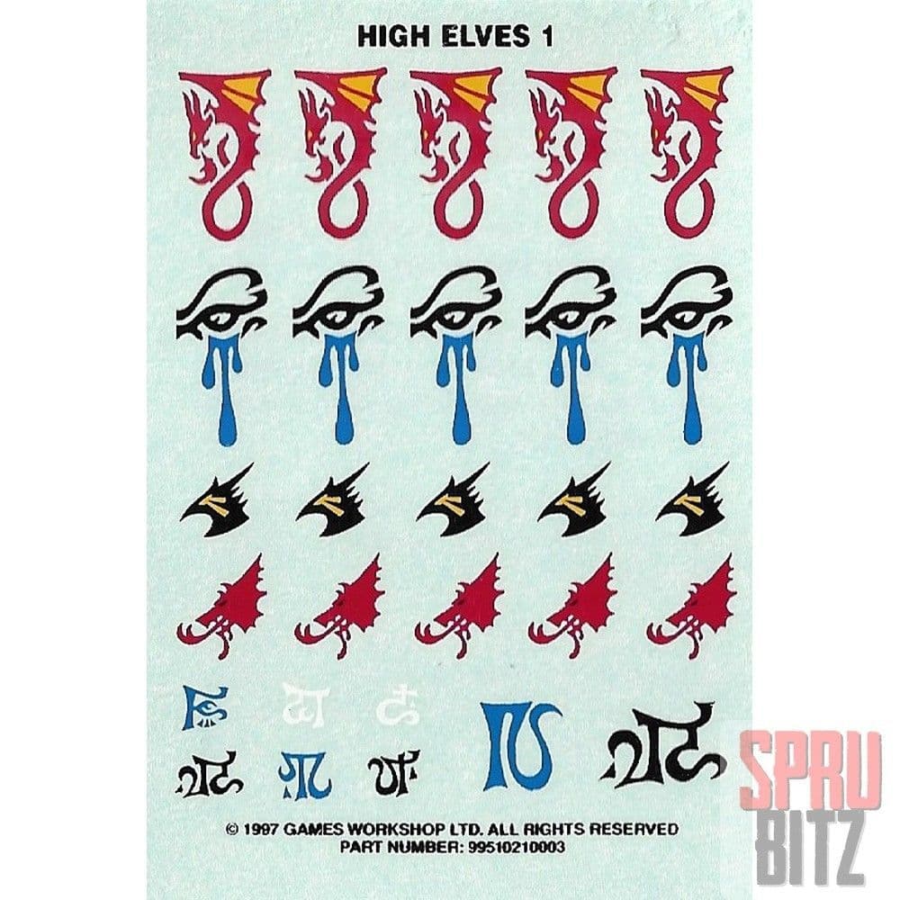 High Elves 1 Transfer Sheet (1997)