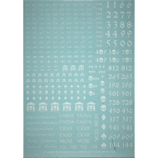 Imperial Guard Cadian Transfer Sheet (2016)
