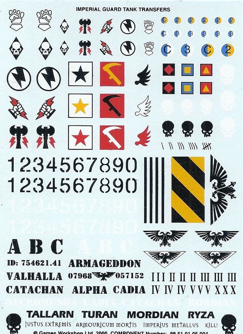 Imperial Guard Tank Transfer Sheet (2000)