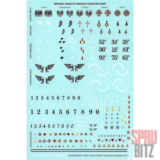 Imperial Knights Armiger Transfer Sheet (2017)