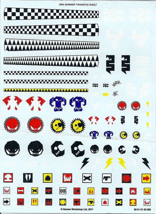Ork Bommer Transfer Sheet Warhammer 40,000 Component #99 51 01 03 006