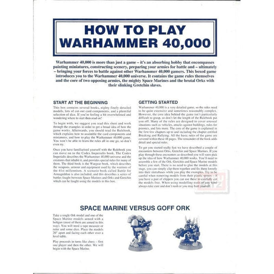 Quick Reference How to Play Warhammer 40,000 2nd Edition