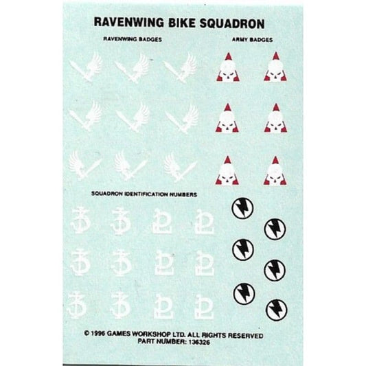 Ravenwing Bike Squadron small Transfer Sheet (1996)