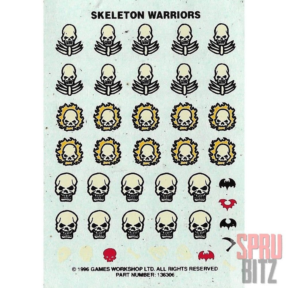 Skeleton Warriors Transfer Sheet (1996)