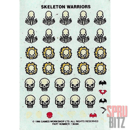 Skeleton Warriors Transfer Sheet (1996)