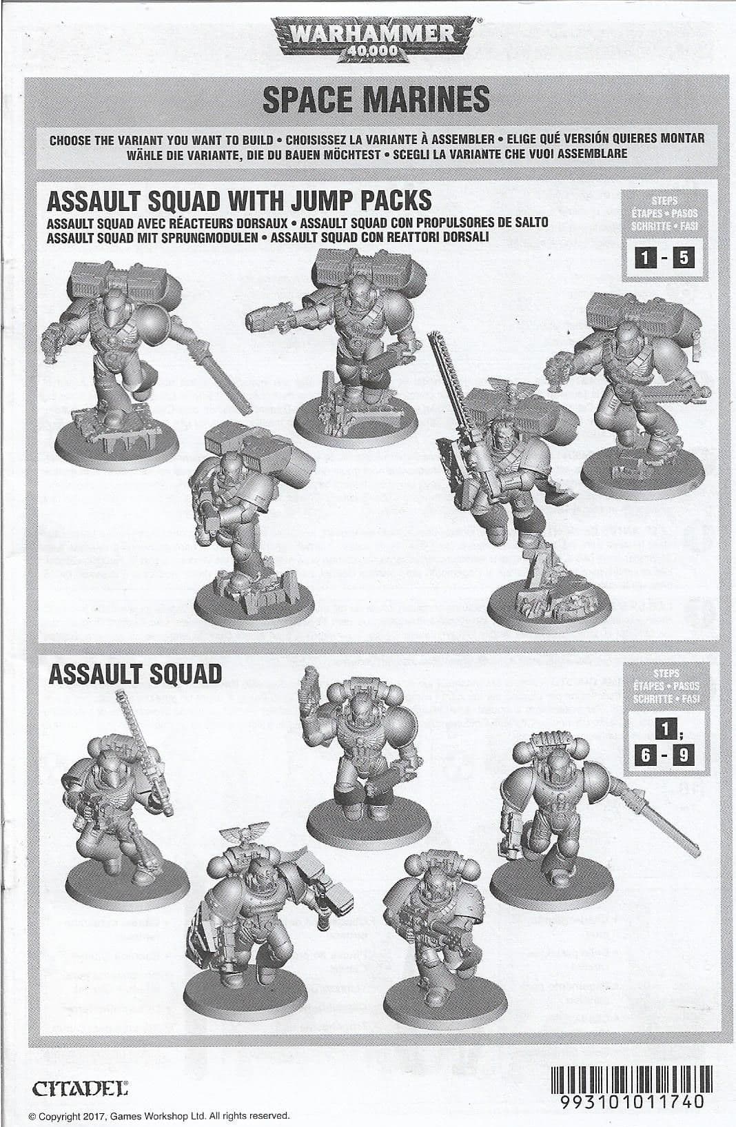 Space Marine Assault Squad Assembly Instructions Rules (2014)