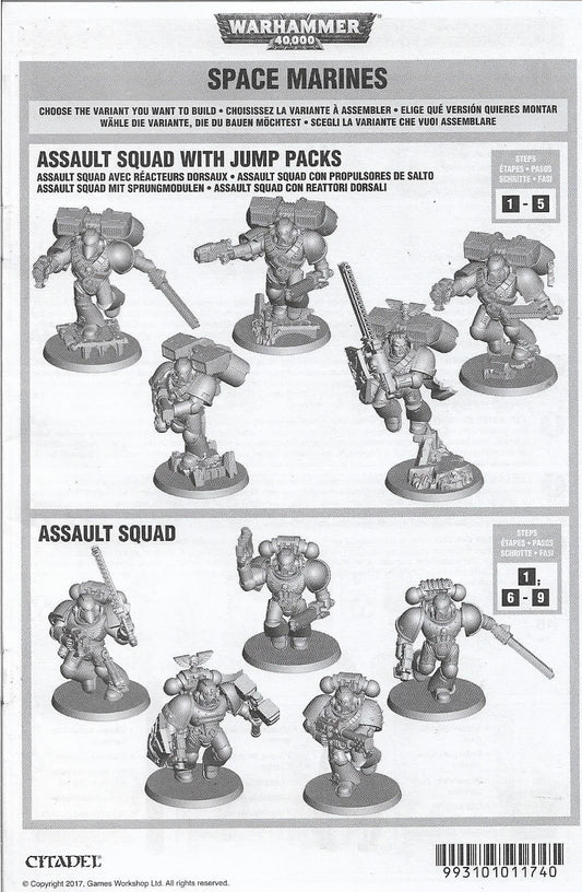 Space Marine Assault Squad Assembly Instructions Rules (2014)