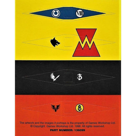 Space Marine Bike Squadron Tail Banner Stickers (1996)