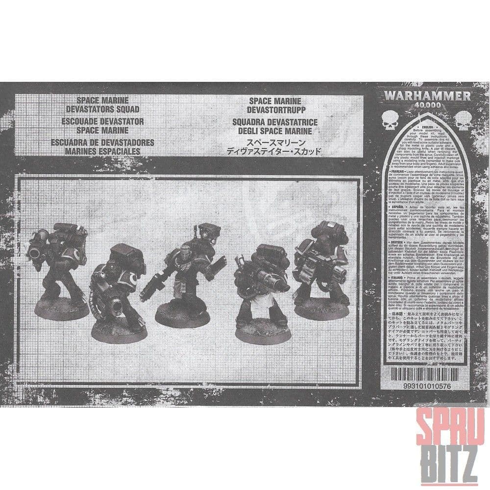 Space Marine Devastator Squad Assembly Instructions Rules (2006)