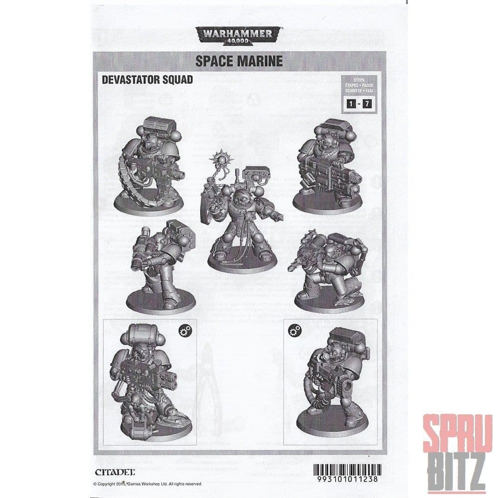 Space Marine Devastator Squad Assembly Instructions Rules (2015)