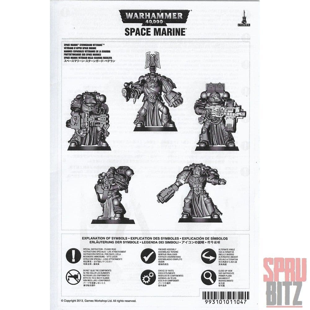 Space Marine Sternguard Veterans Assembly Instructions Rules (2013)