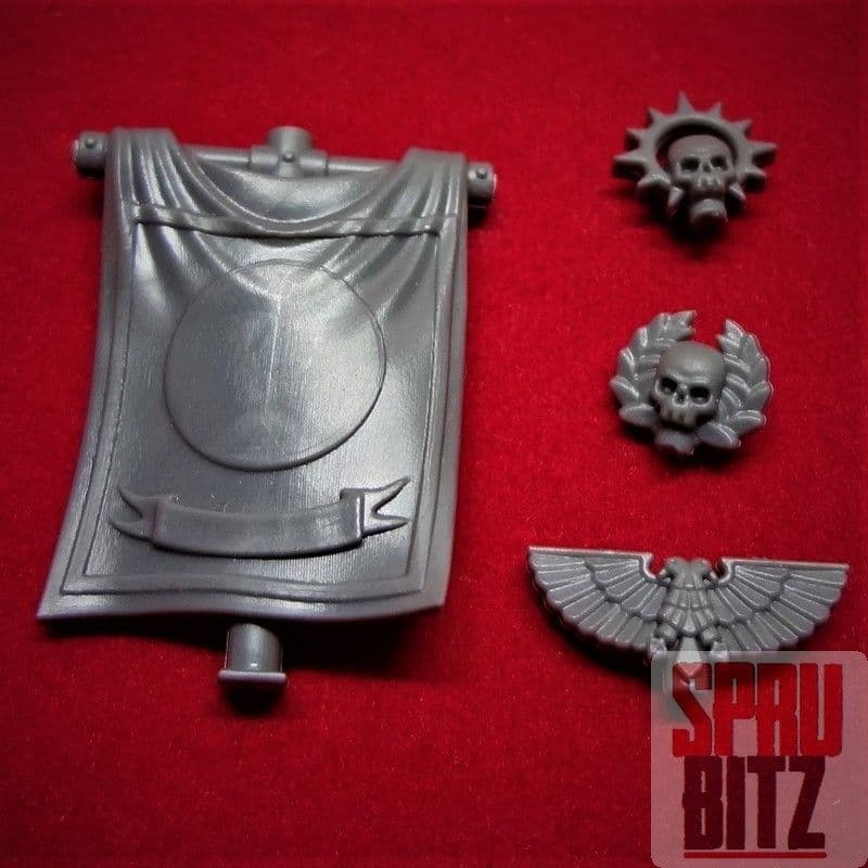 Space Marine Tactical Squad Sergeant Banner with Toppers