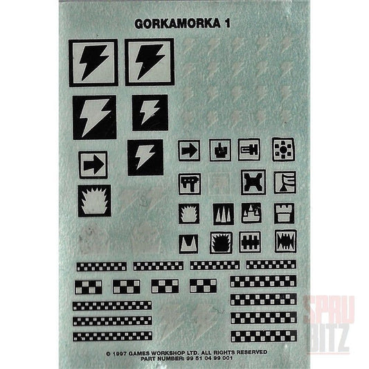Space Ork Gorkamorka 1 Transfer Sheet (1997)