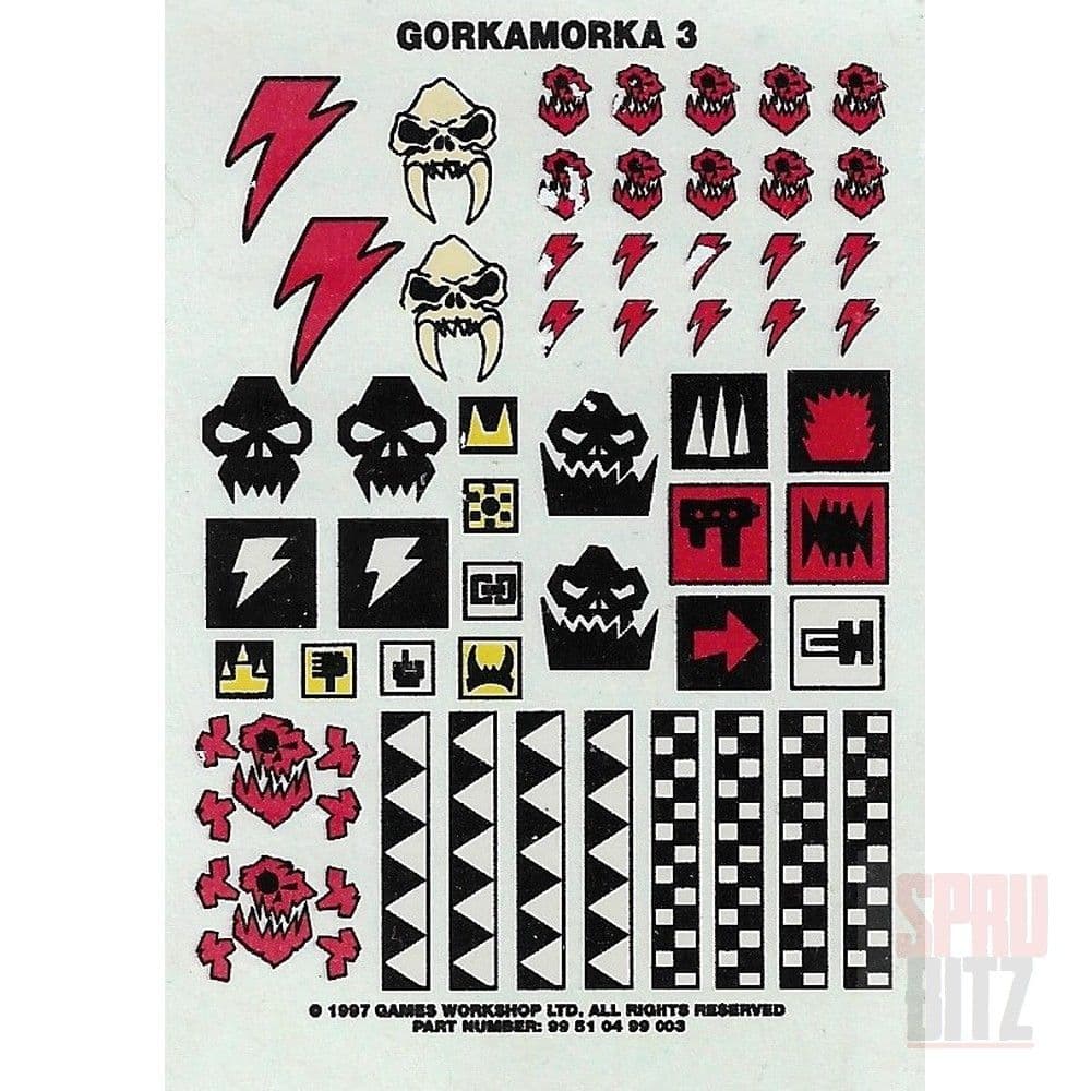Space Ork Gorkamorka 3 Transfer Sheet (1997)