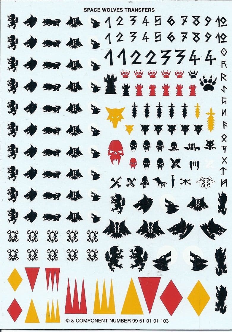 Space Wolf Wolves Transfer Sheet