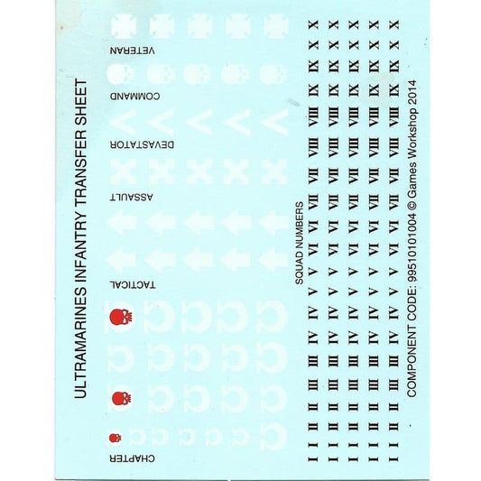 Ultramarines Infantry Transfer Sheet Decals (2014)