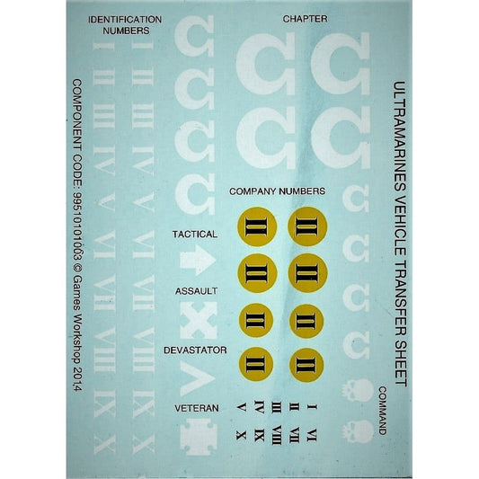 Ultramarines Vehicle Transfer Sheet (2014)