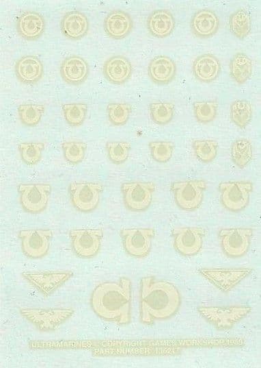 Ultramarines White Transfer Sheet decals (1989)