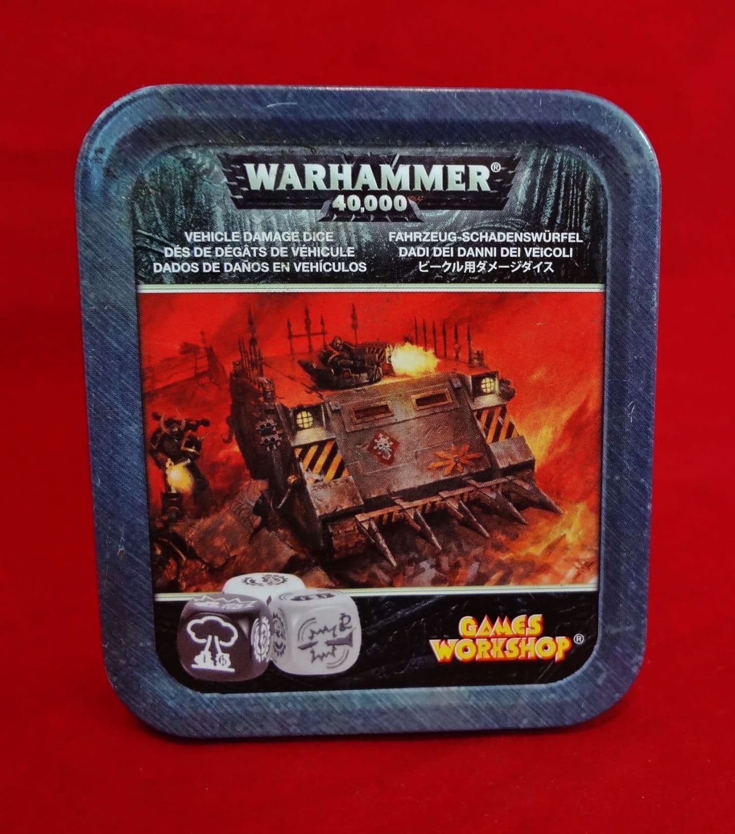 Vehicle Damage Dice Set in Tin Box (Chaos Rhino)